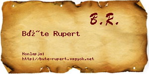 Büte Rupert névjegykártya